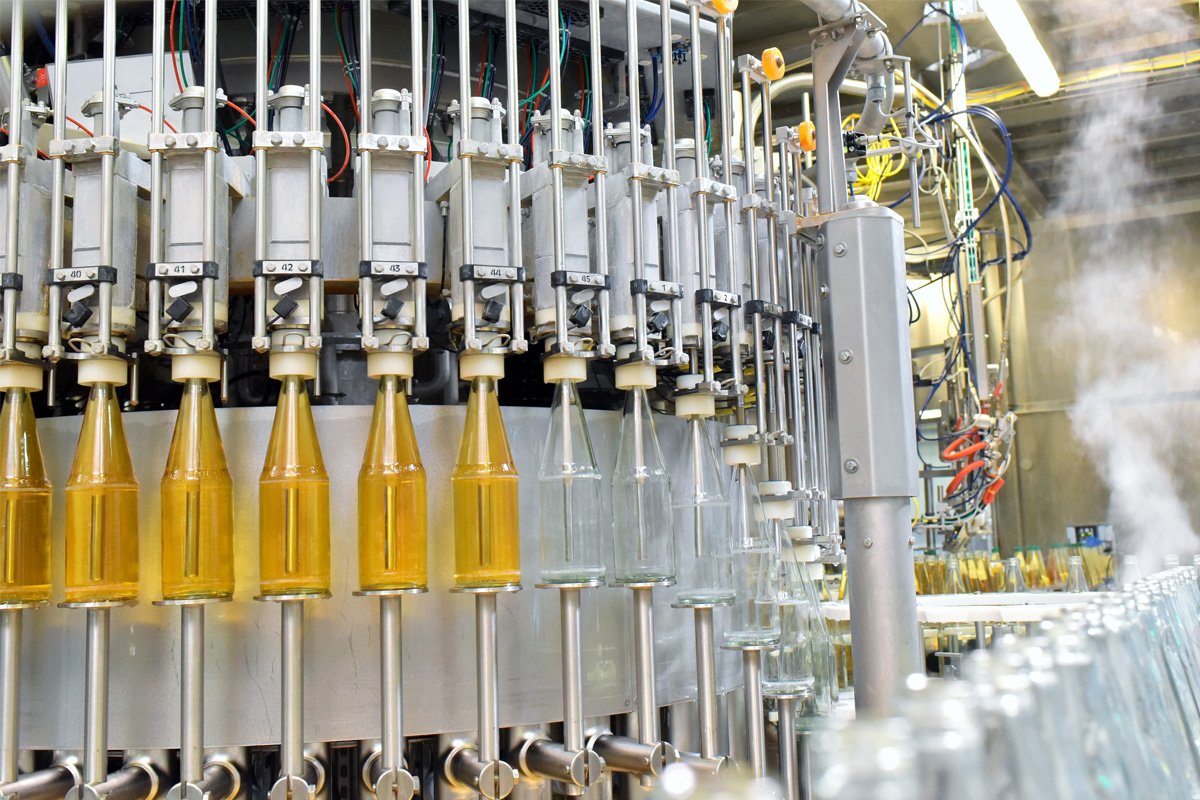 Automated filling and dosing line for food beverage and cosmetic applications